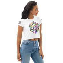 Charger l'image dans la galerie, T-shirt Crop-Top imprimé all over